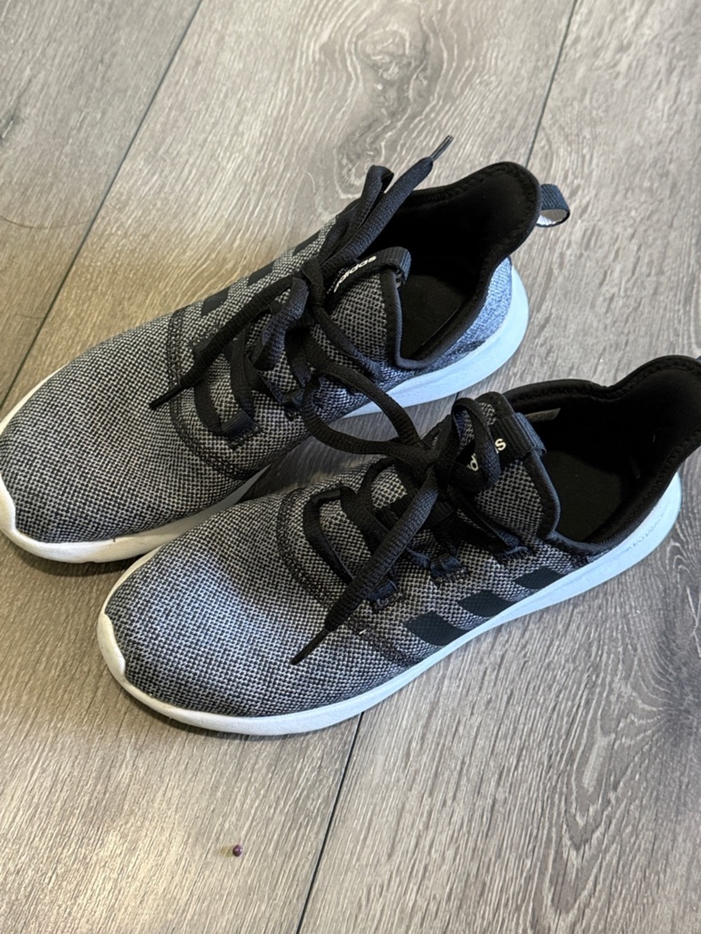 Adidas Black & Gray Knit Running Shoes